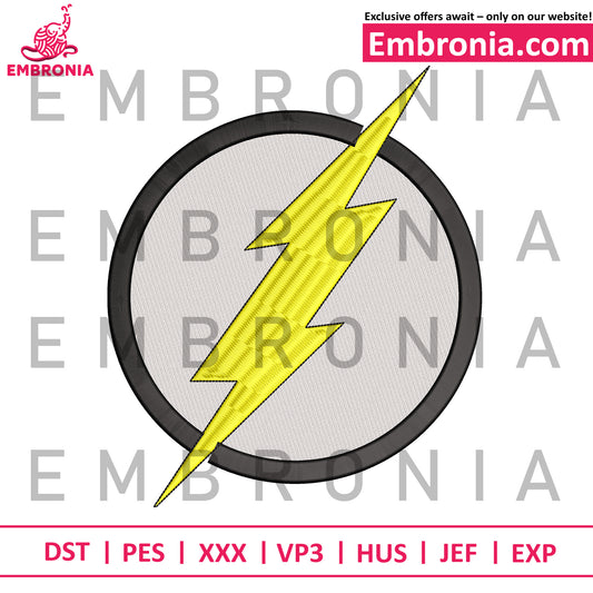 Flash logo speed embroidery,