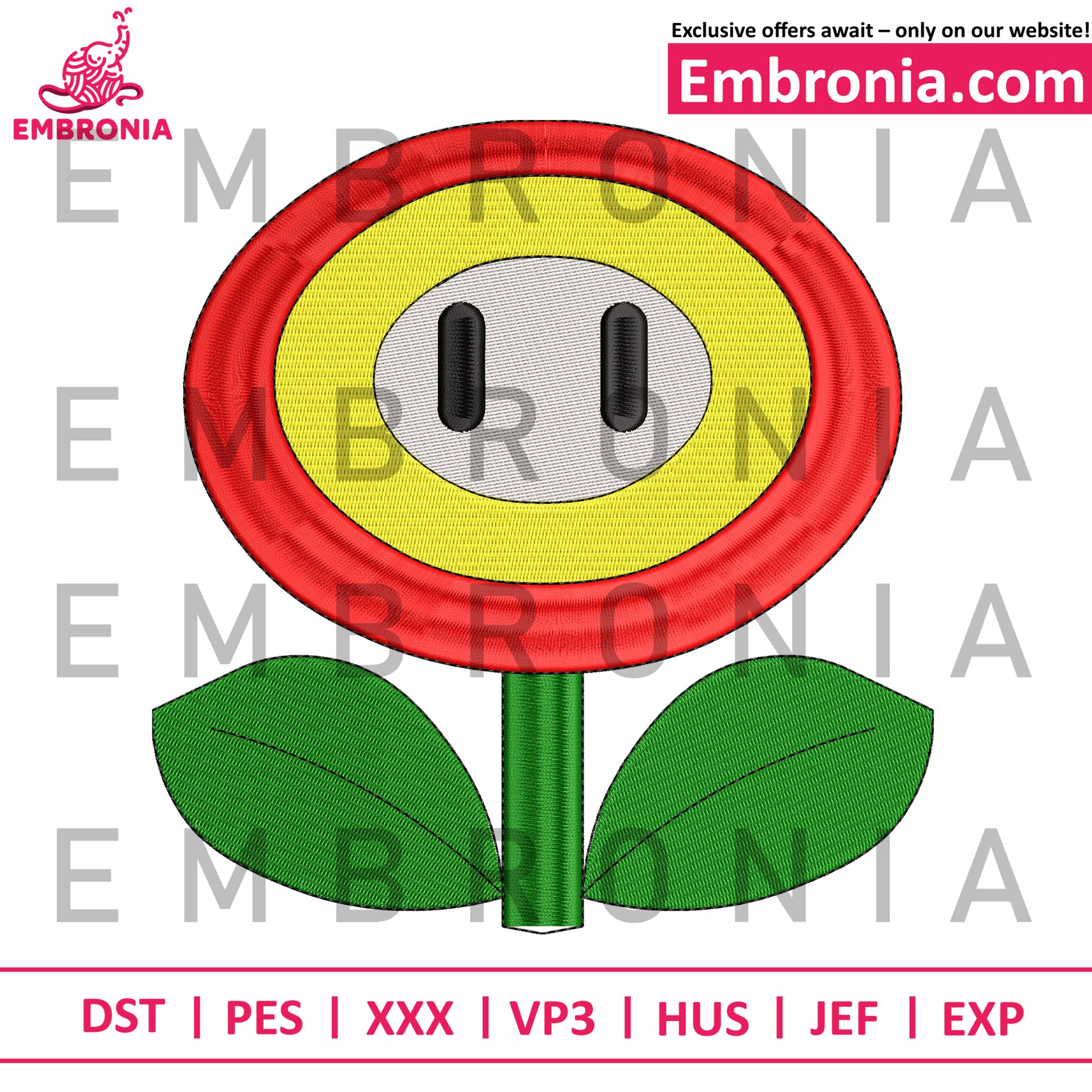 Flower Mario embroidery