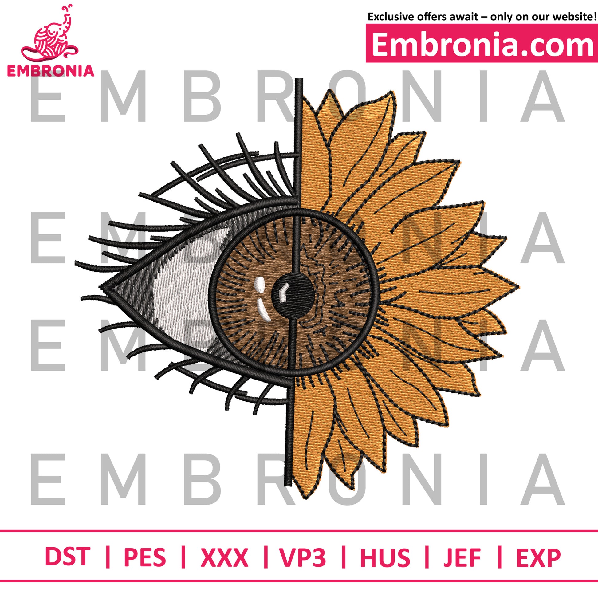 Flower eye art embroidery,