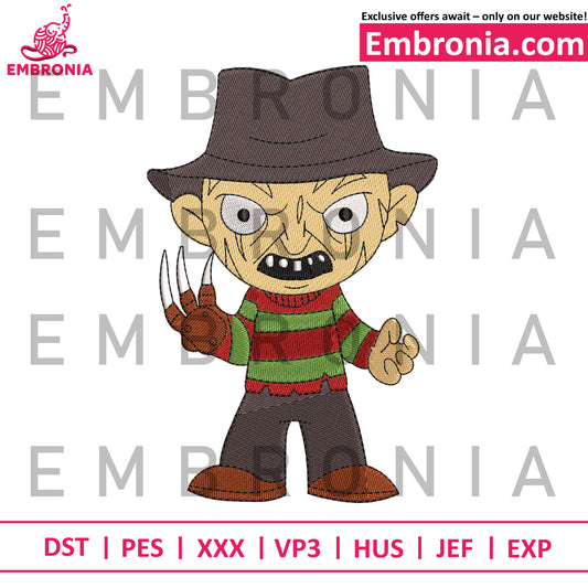 Freddy kruger chibi embroidery