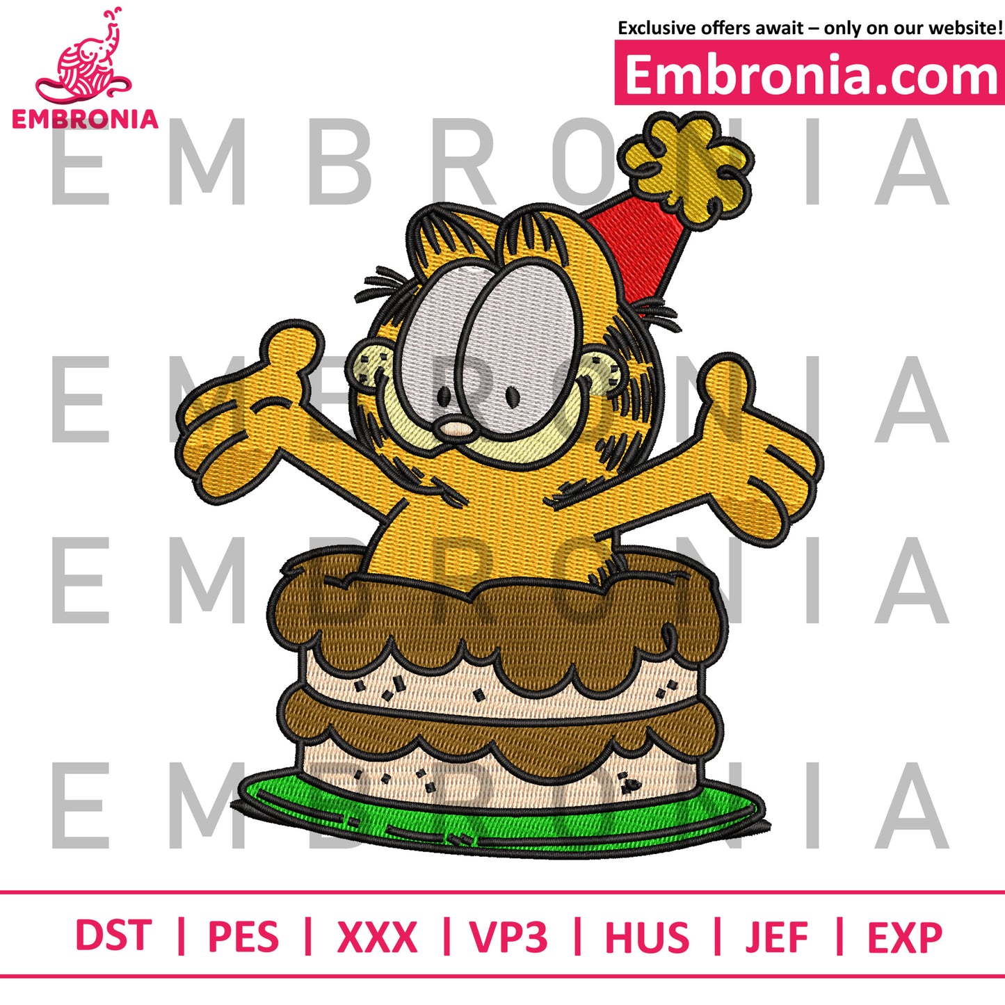 Garfield embroidery