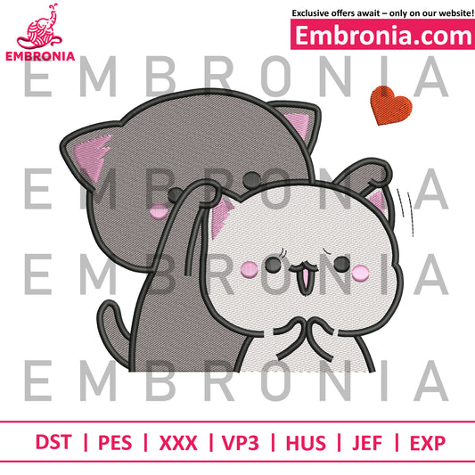 Gatito cat embroidery design