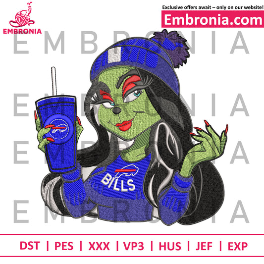 Girl grinch bills embroidery