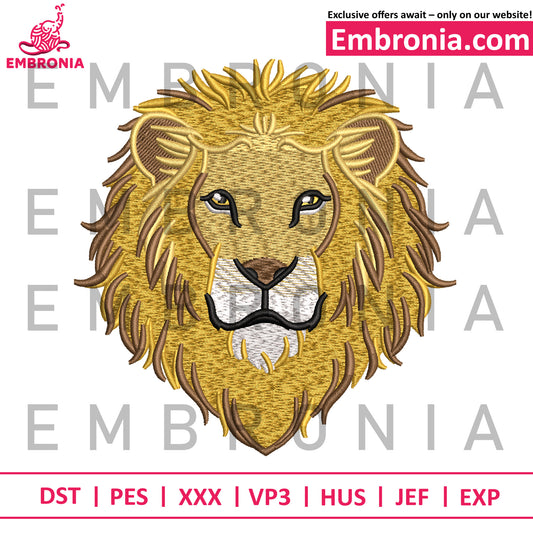 Golden lion embroidery, lion patch embroidery, royal animal embroidery