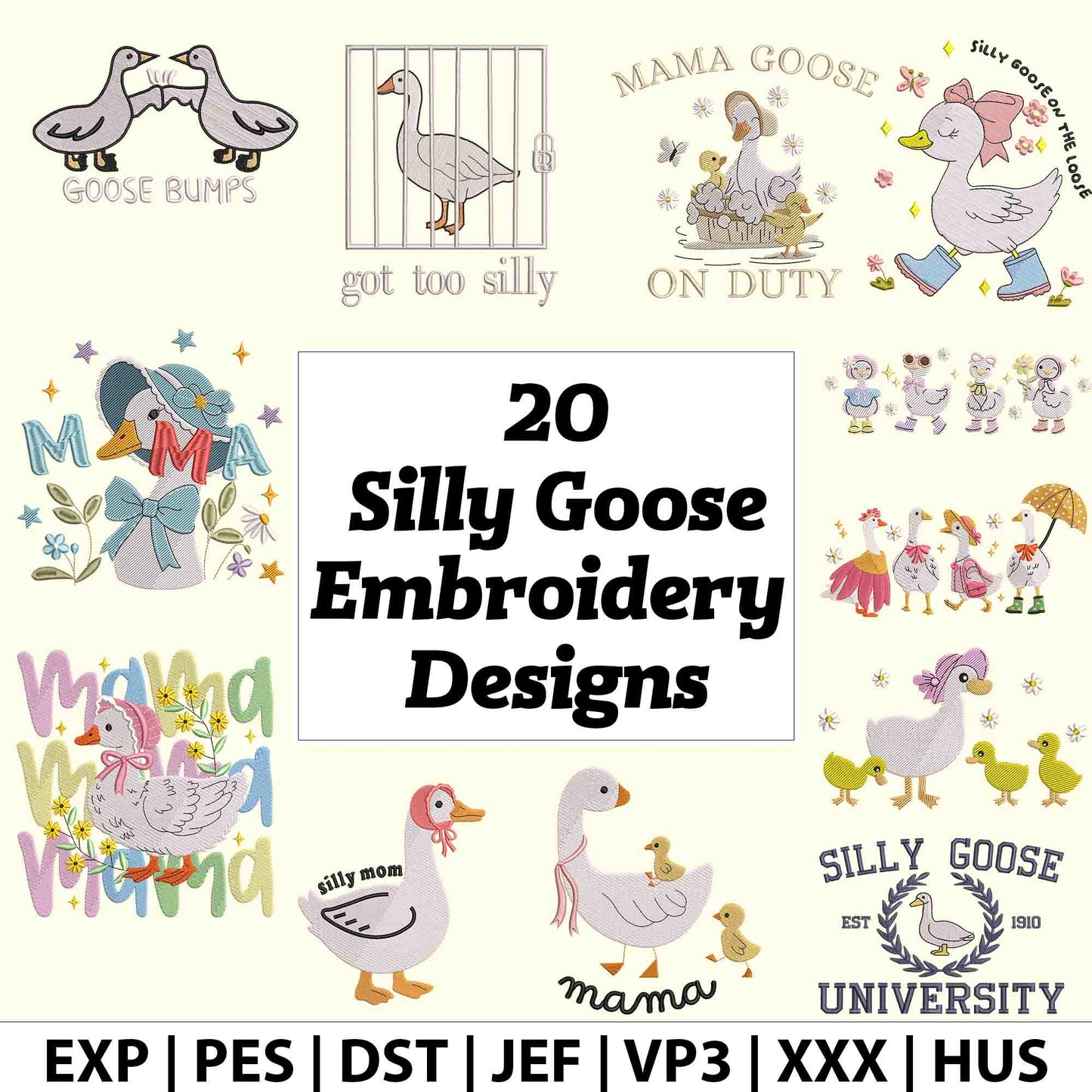 Silly Goose Embroidery Designs bundle