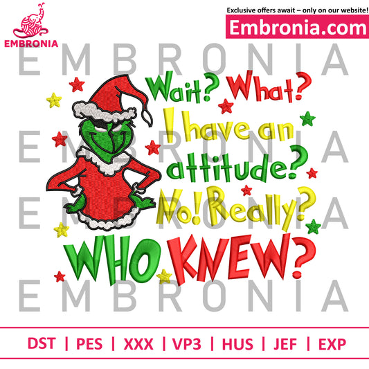 Grinch quotes embroidery