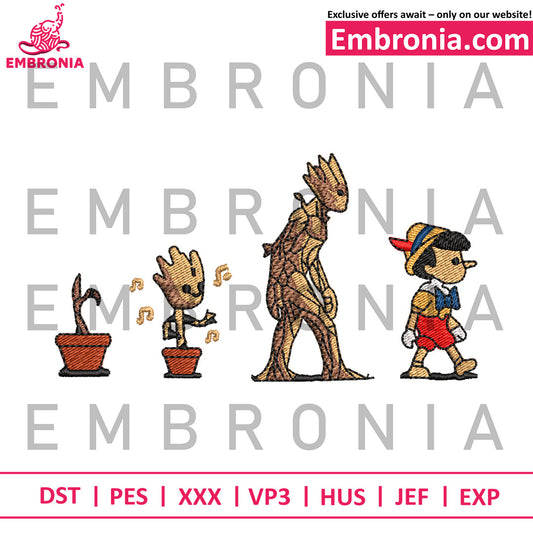 Groot embroidery design