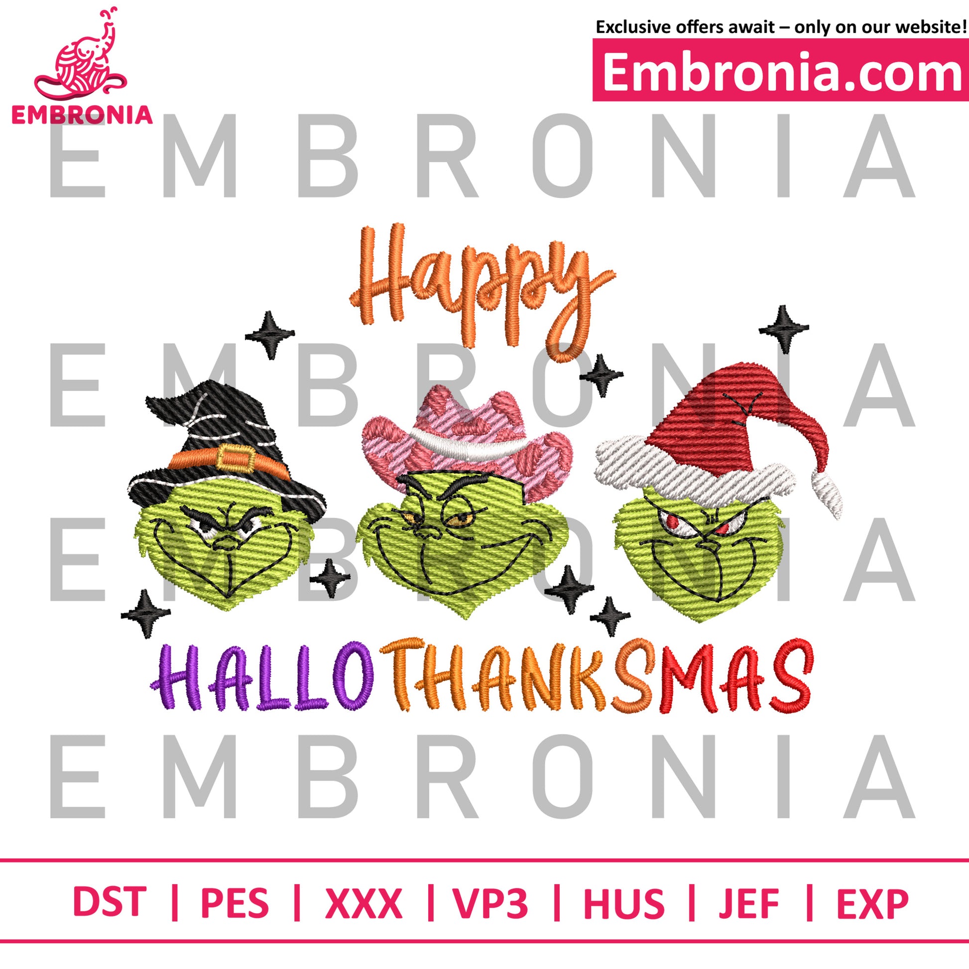 Hallo thanksmas embroidery