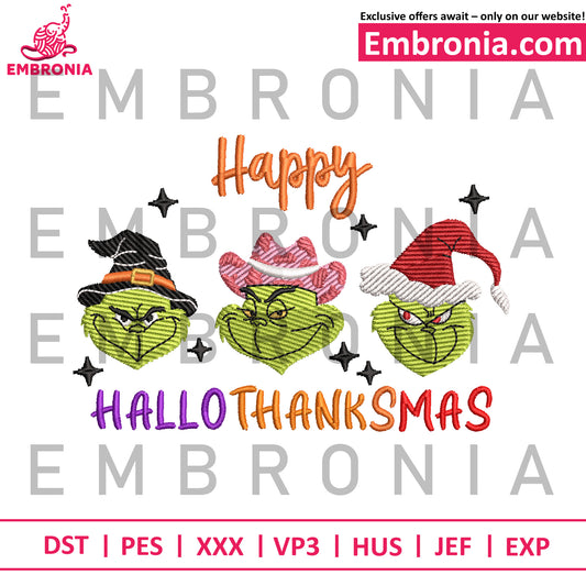 Hallo thanksmas embroidery