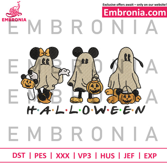 Halloween ghoul mickey embroidery