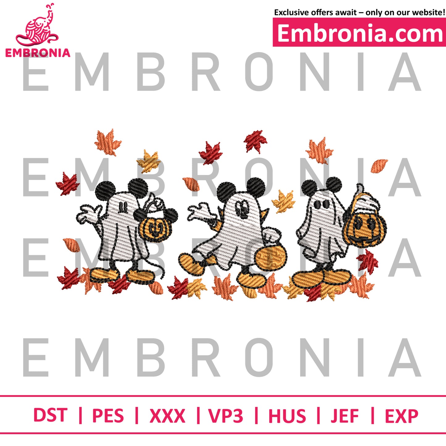 Halloween mickey embroidery