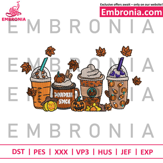 Halloween shakes embroidery design