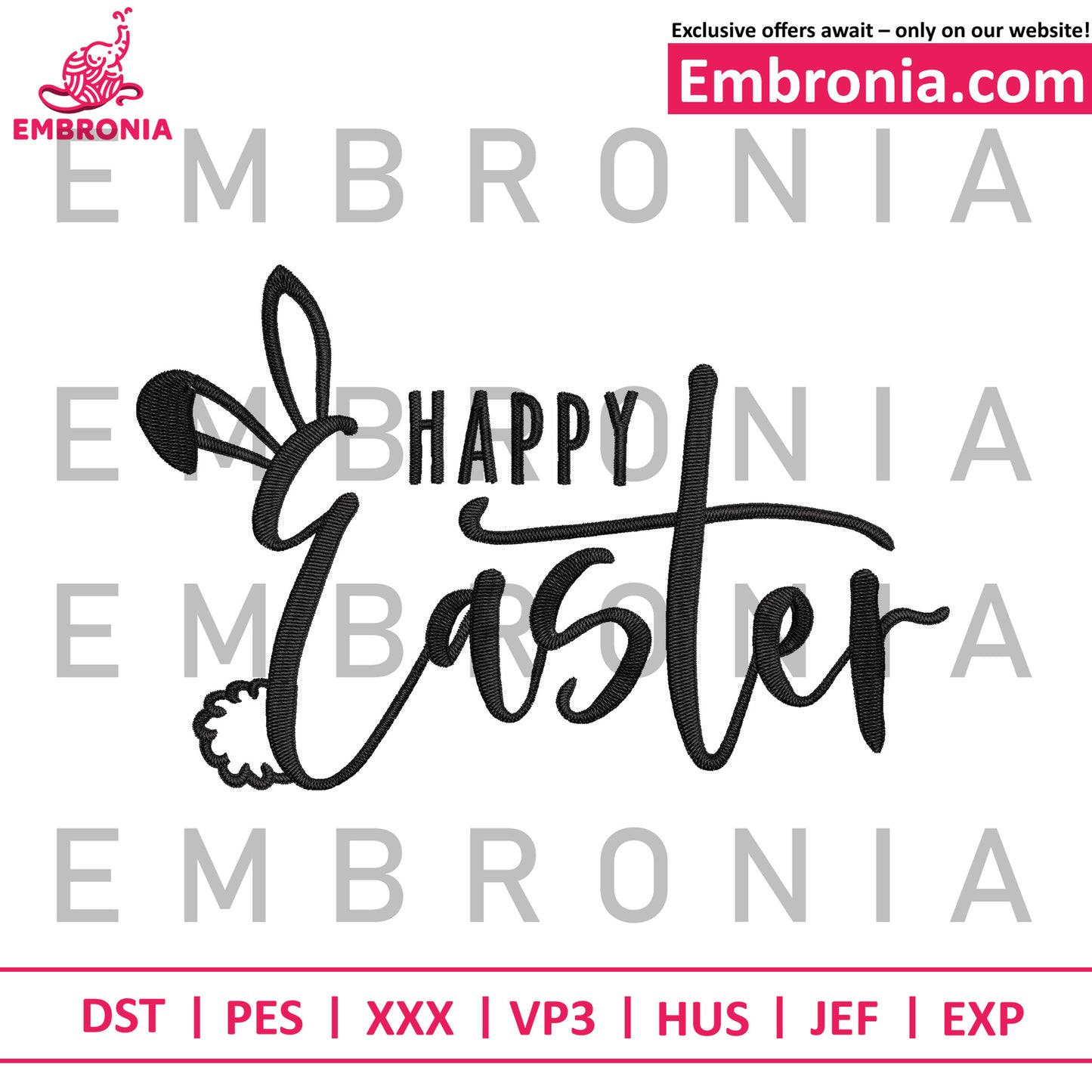 Happy easter embroidery