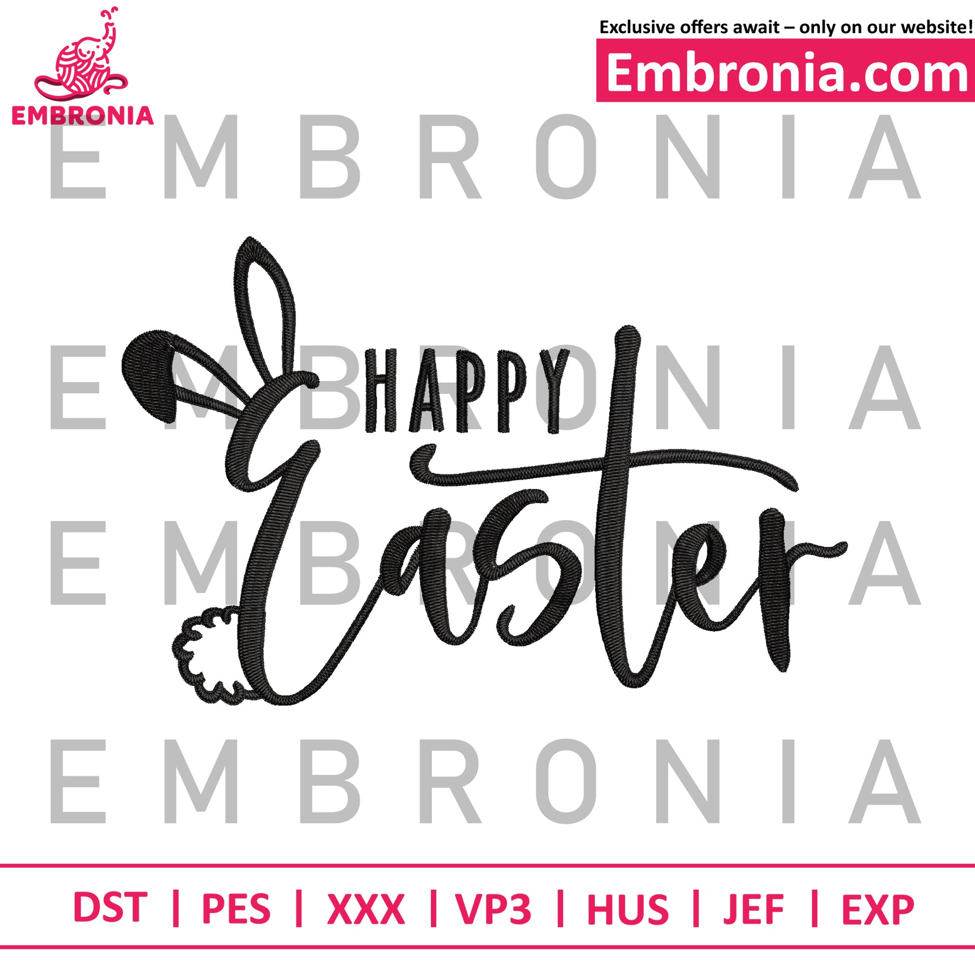 Happy easter embroidery