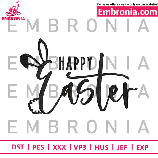 Happy easter embroidery