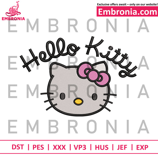 Hello Kitty head embroidery