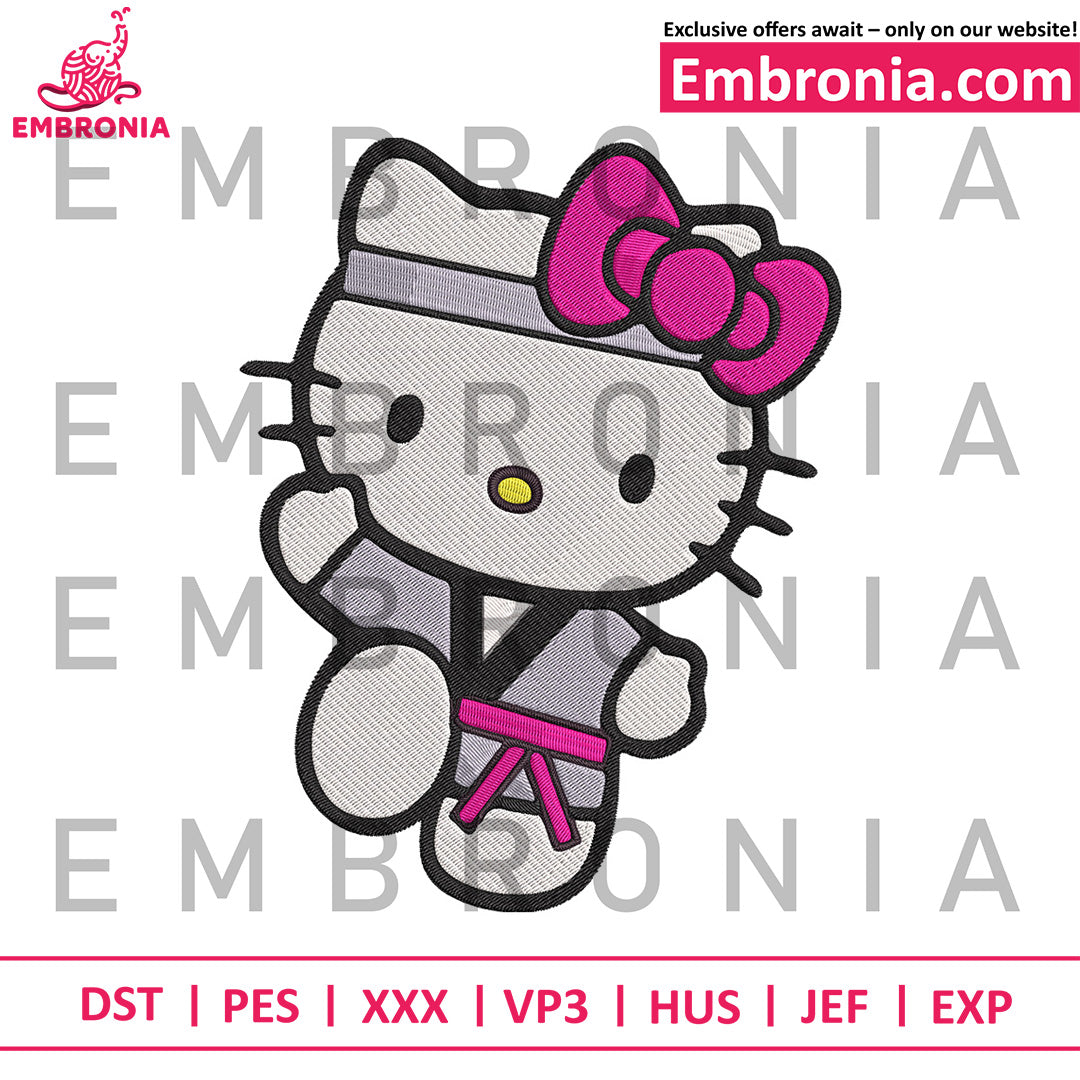 Hello kitty Taekwondo embroidery