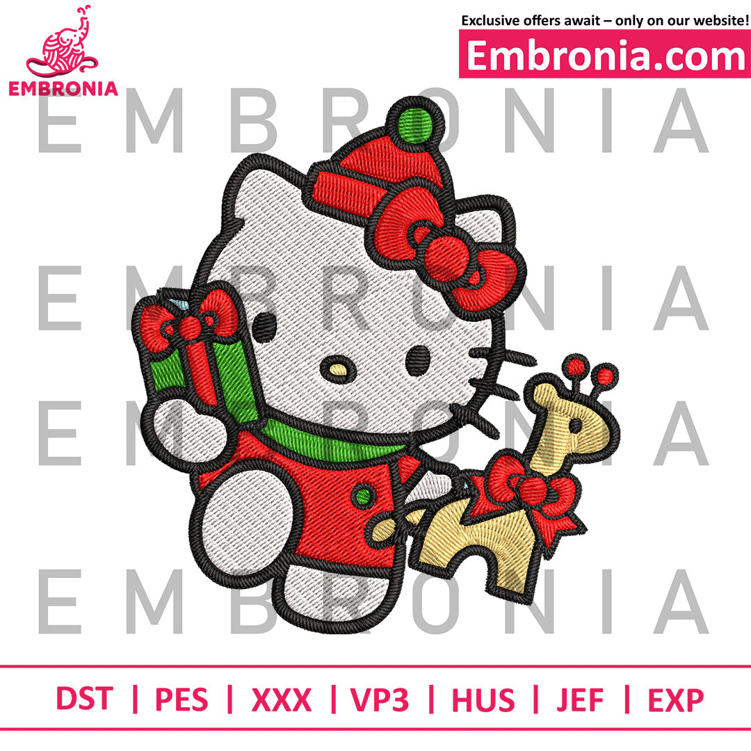 Hello kitty camera embroidery