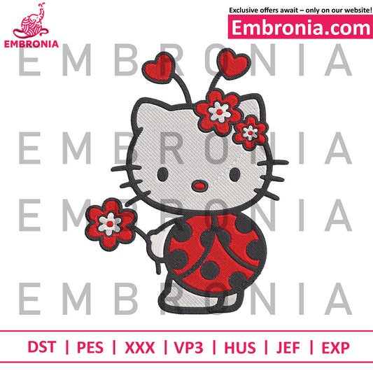 Hello kitty cute embroidery design