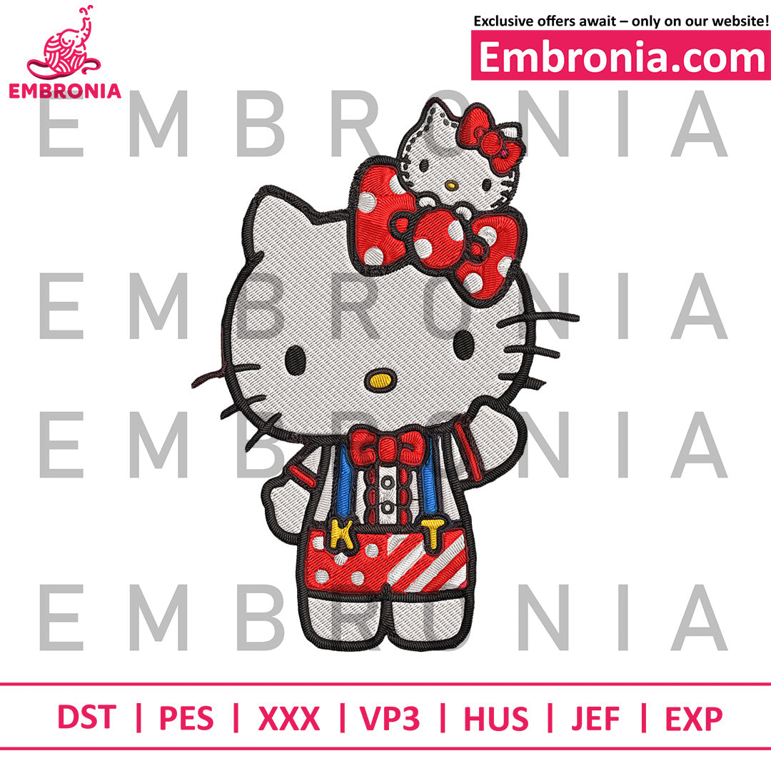 Hello kitty lovely embroidery