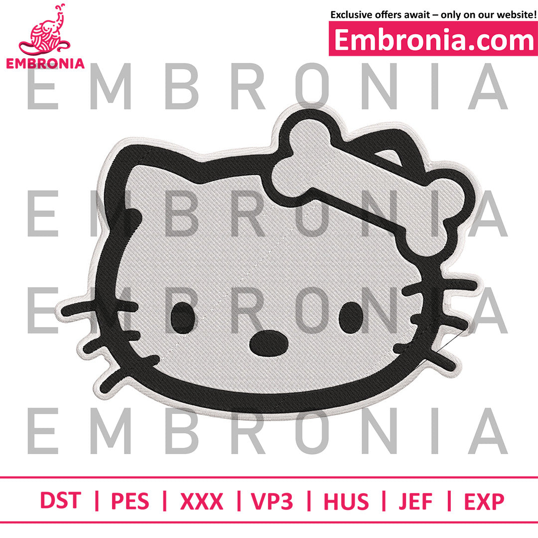 Hello kitty bone sticker embroidery