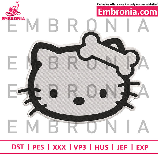 Hello kitty bone sticker embroidery