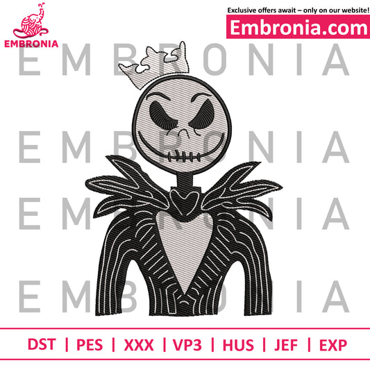 Horror jack embroidery design