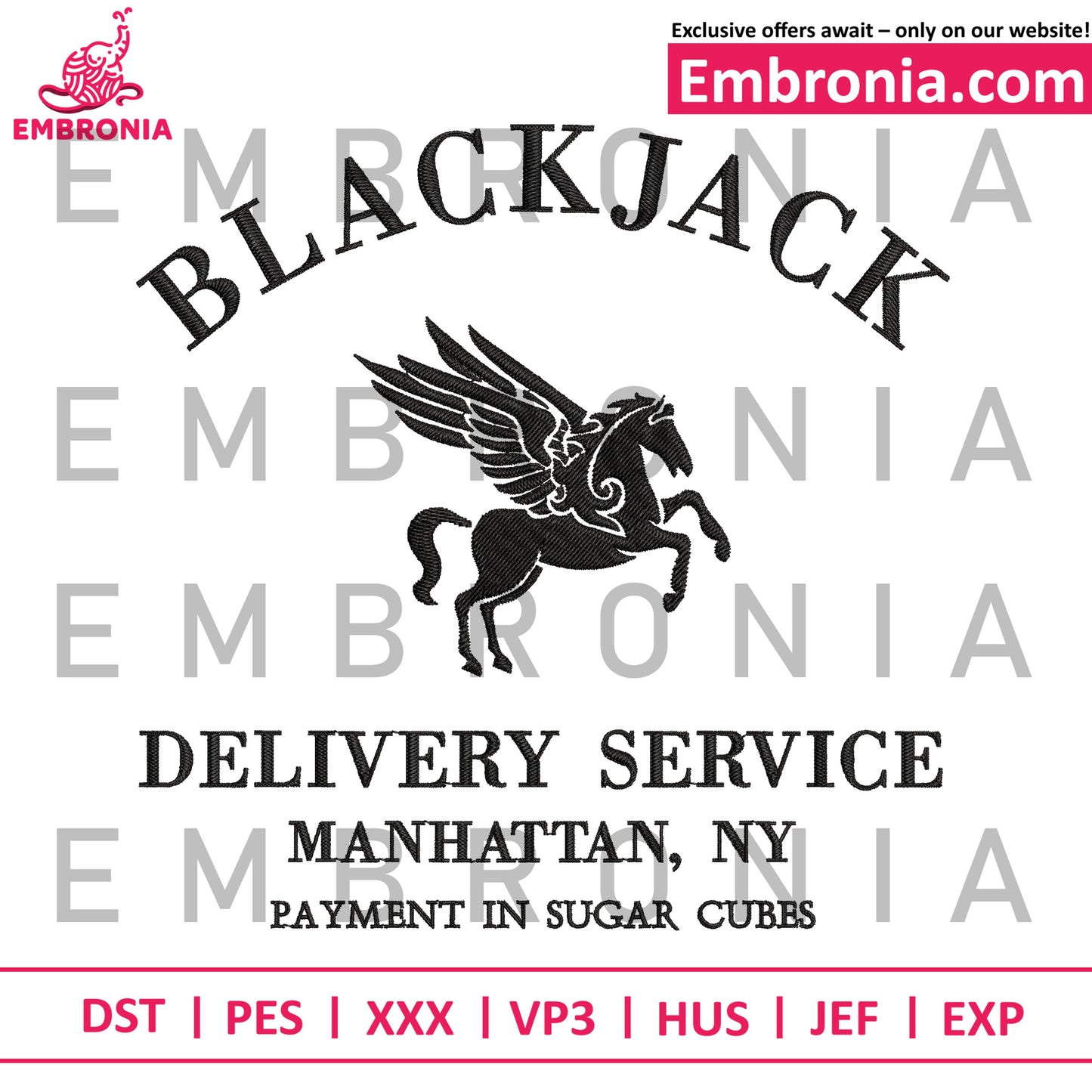 Horse blackjack embroidery