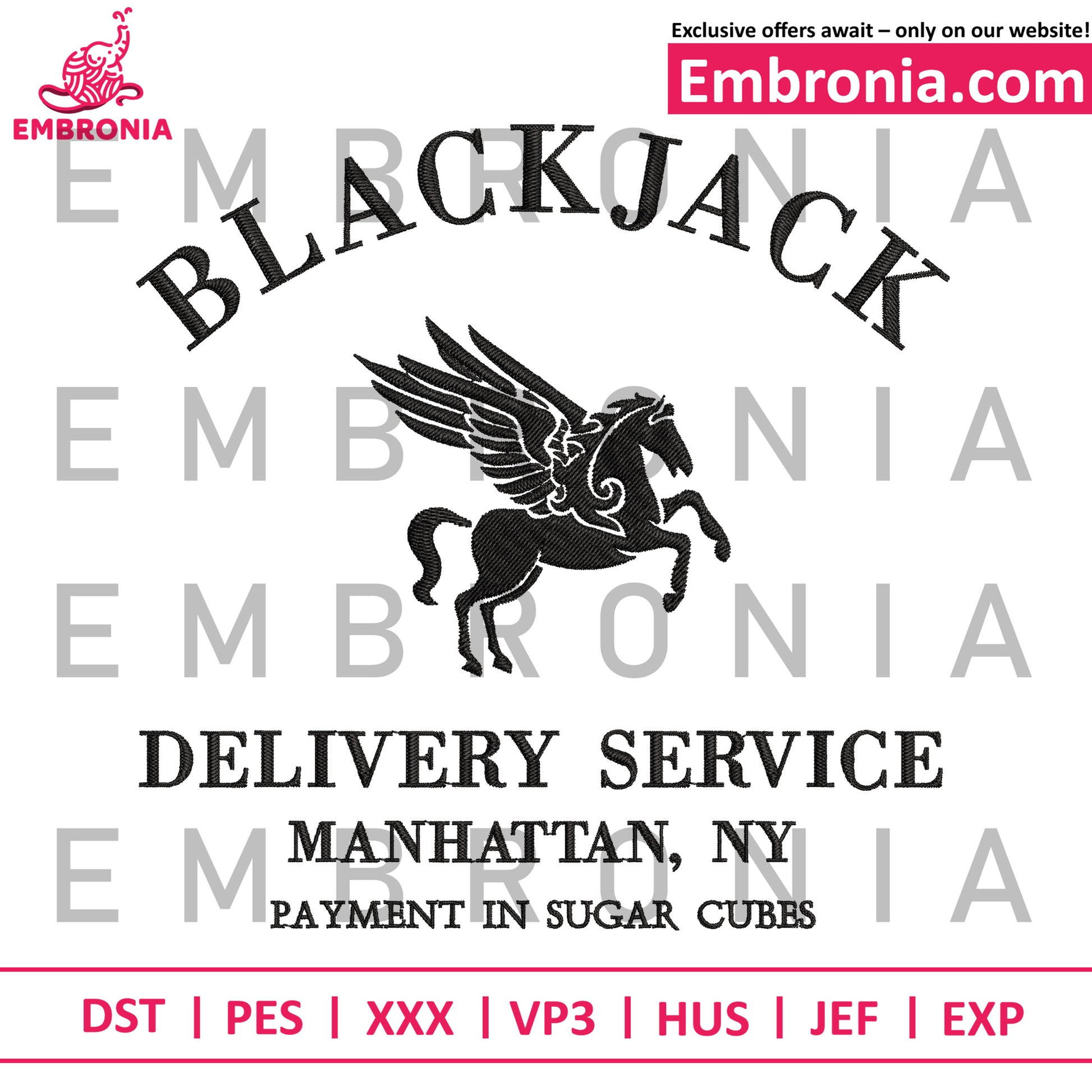 Horse blackjack embroidery