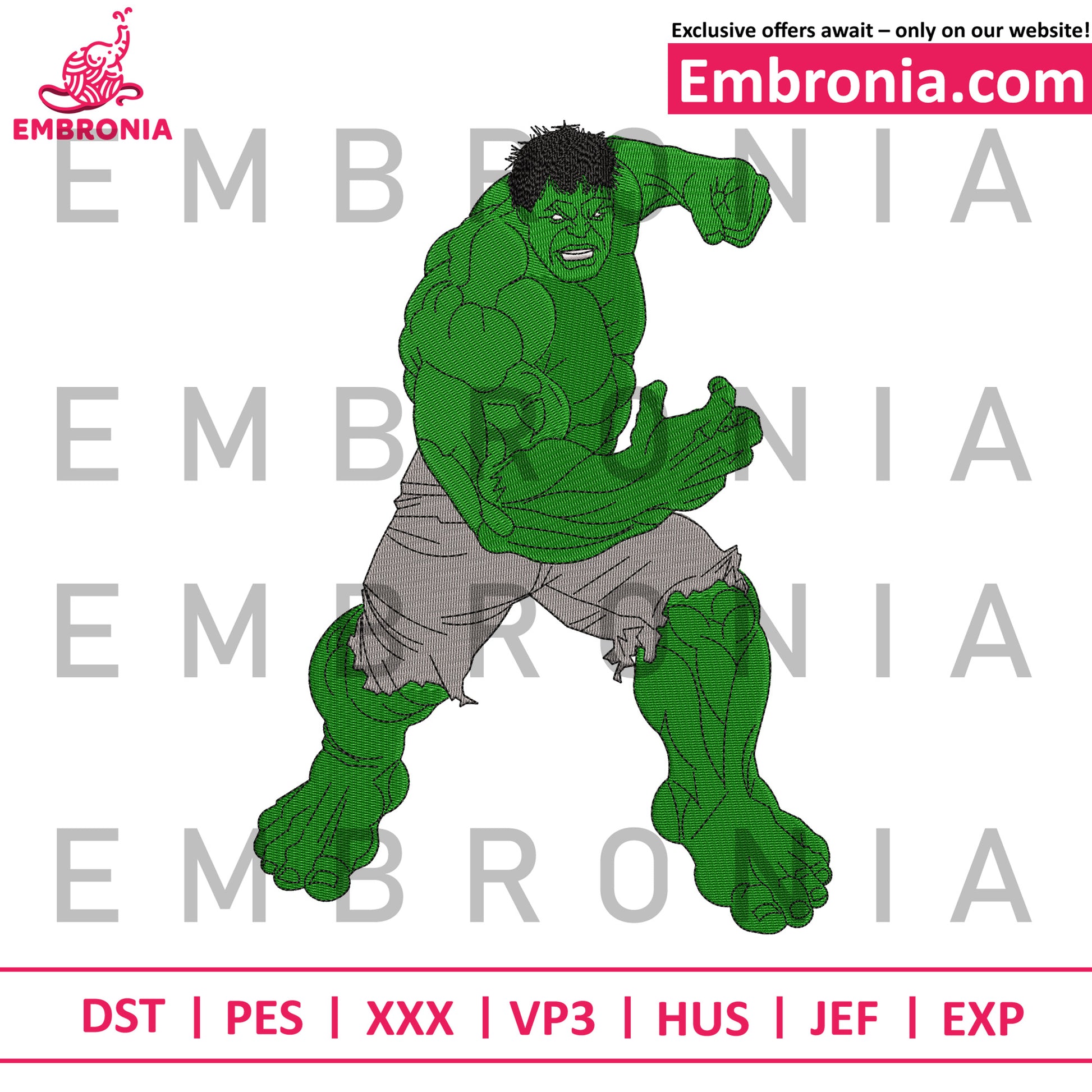 Hulk embroidery