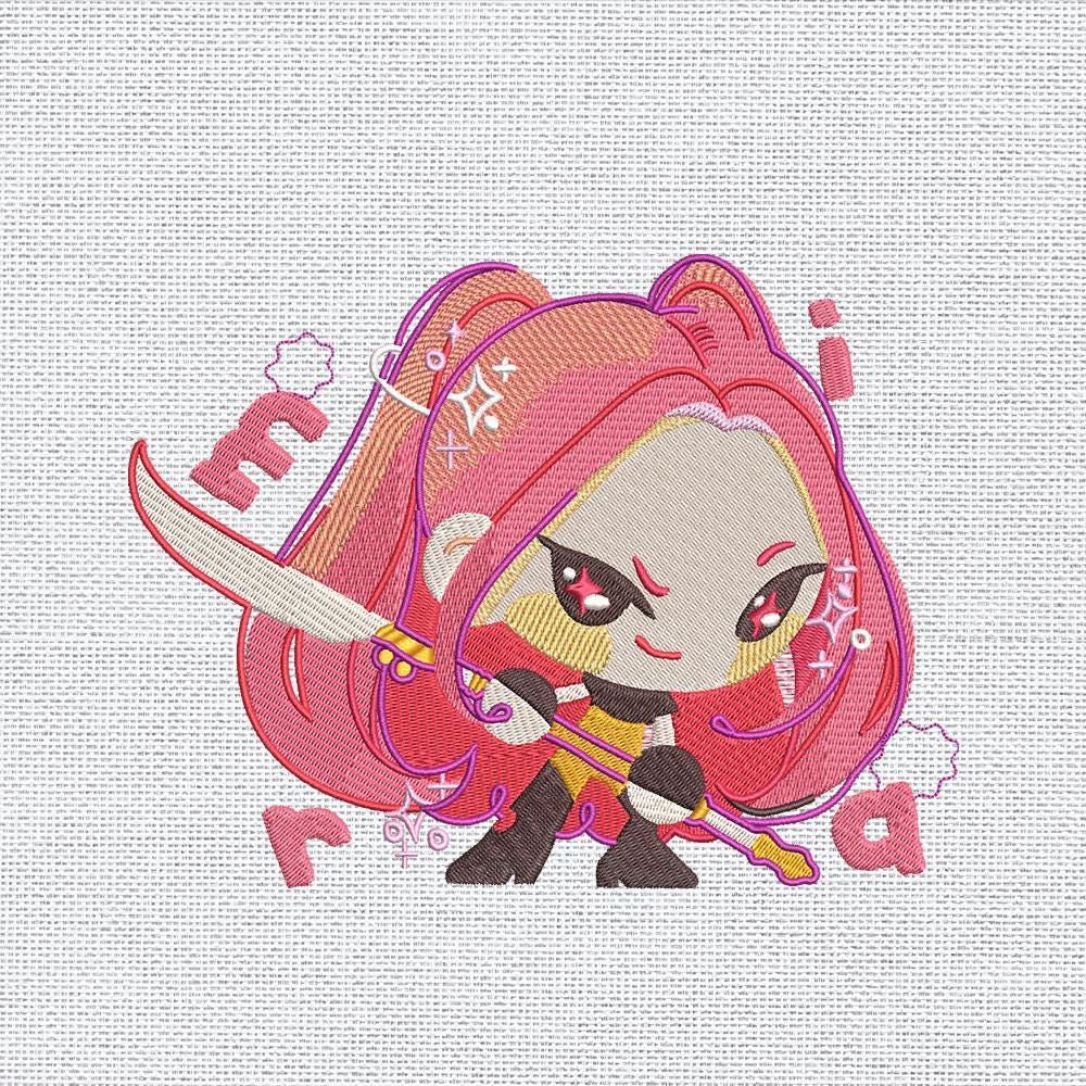 Huntrix Girls and Derpy Embroidery Design Bundle, Kpop Demon Hunters