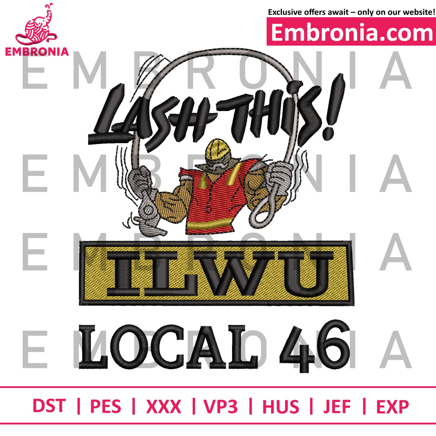 I LWU 2,5 inch hight for hat embroidery