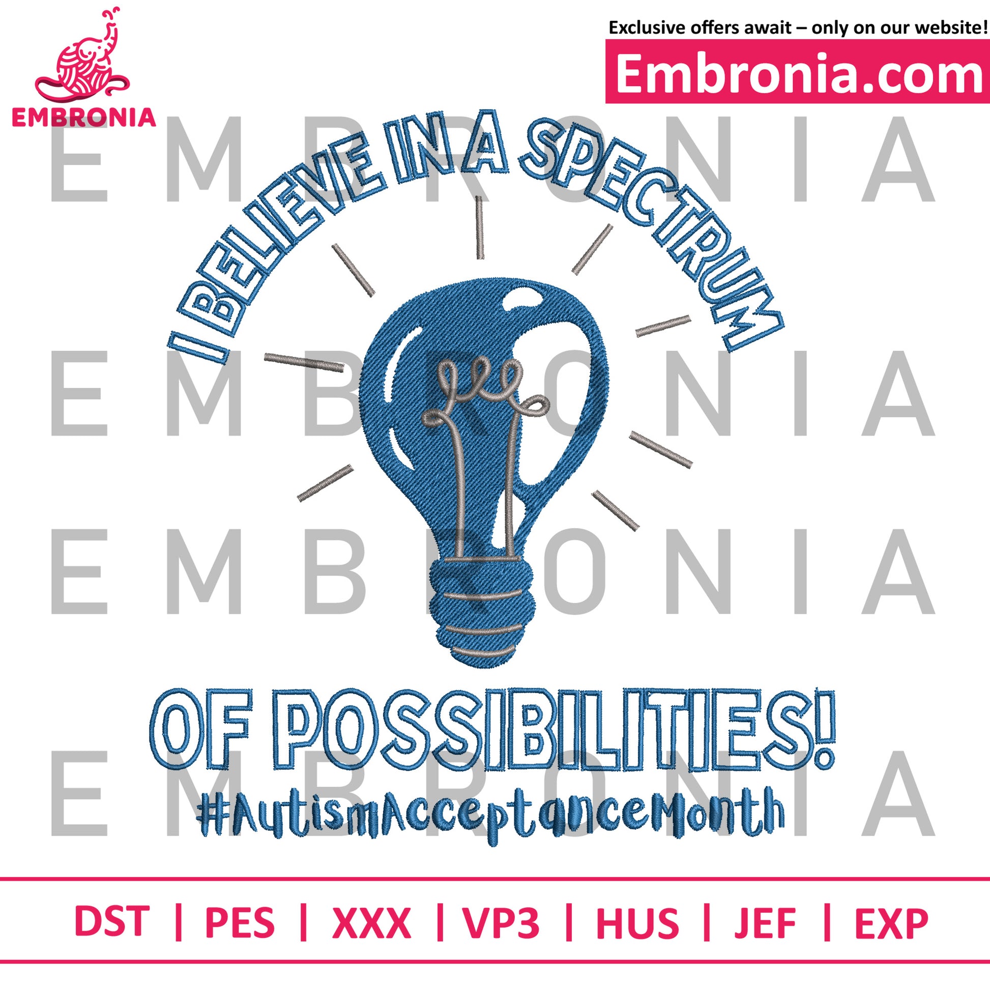 I belive in a spectrum embroidery