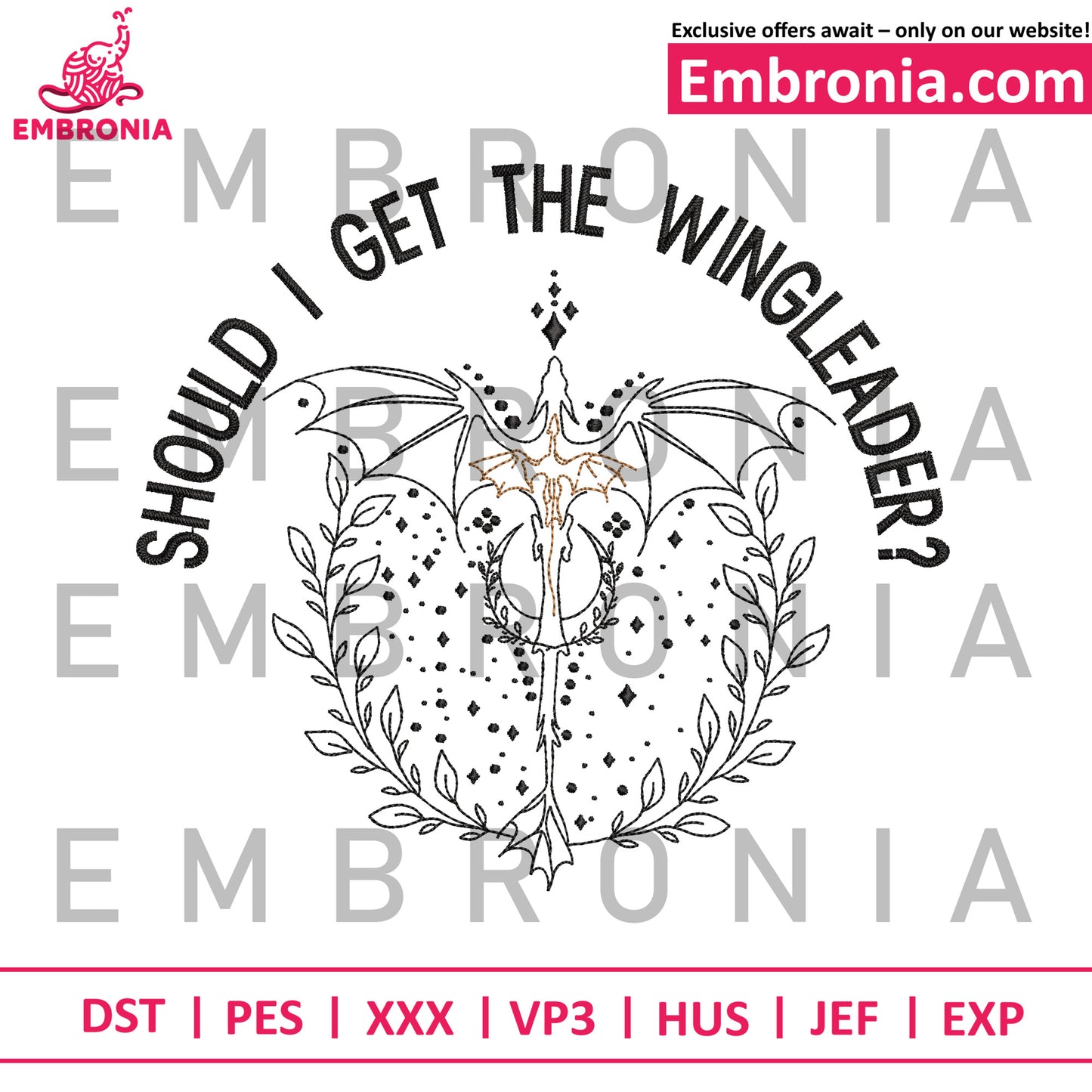 I get the wing embroidery