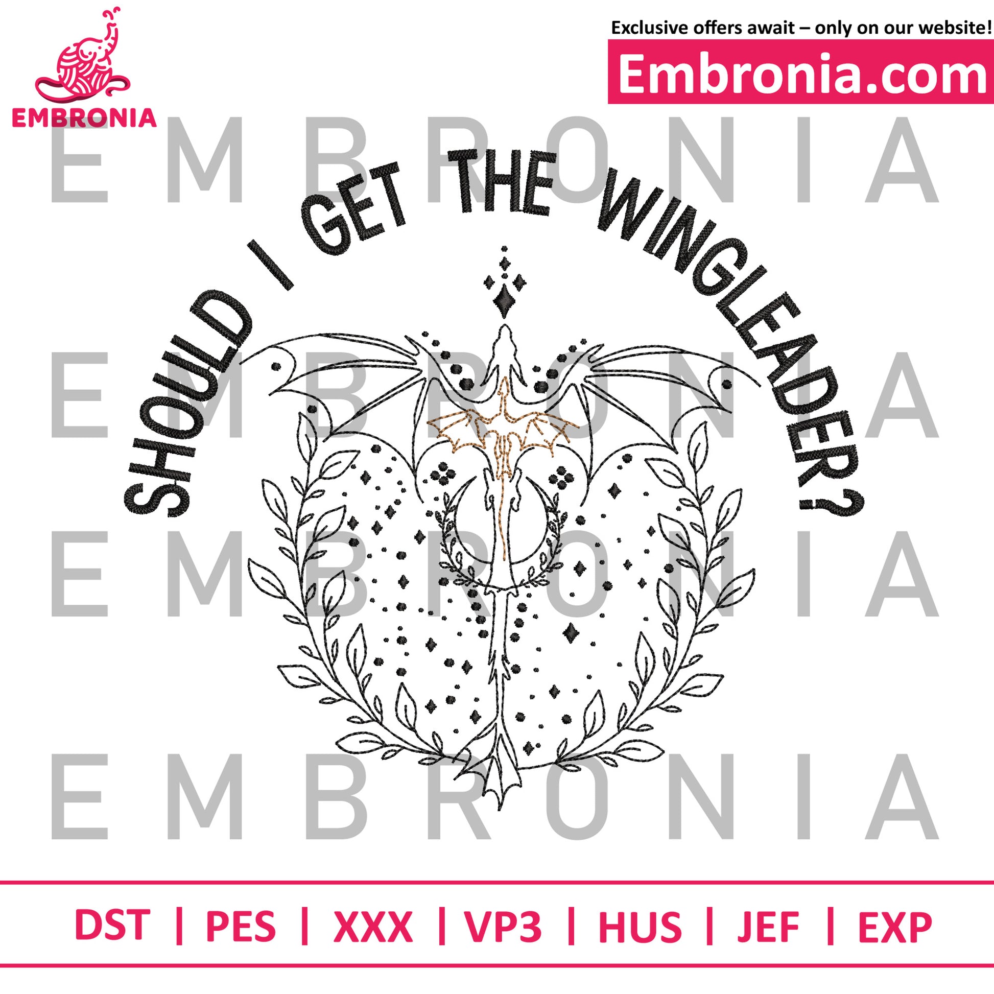 I get the wing embroidery