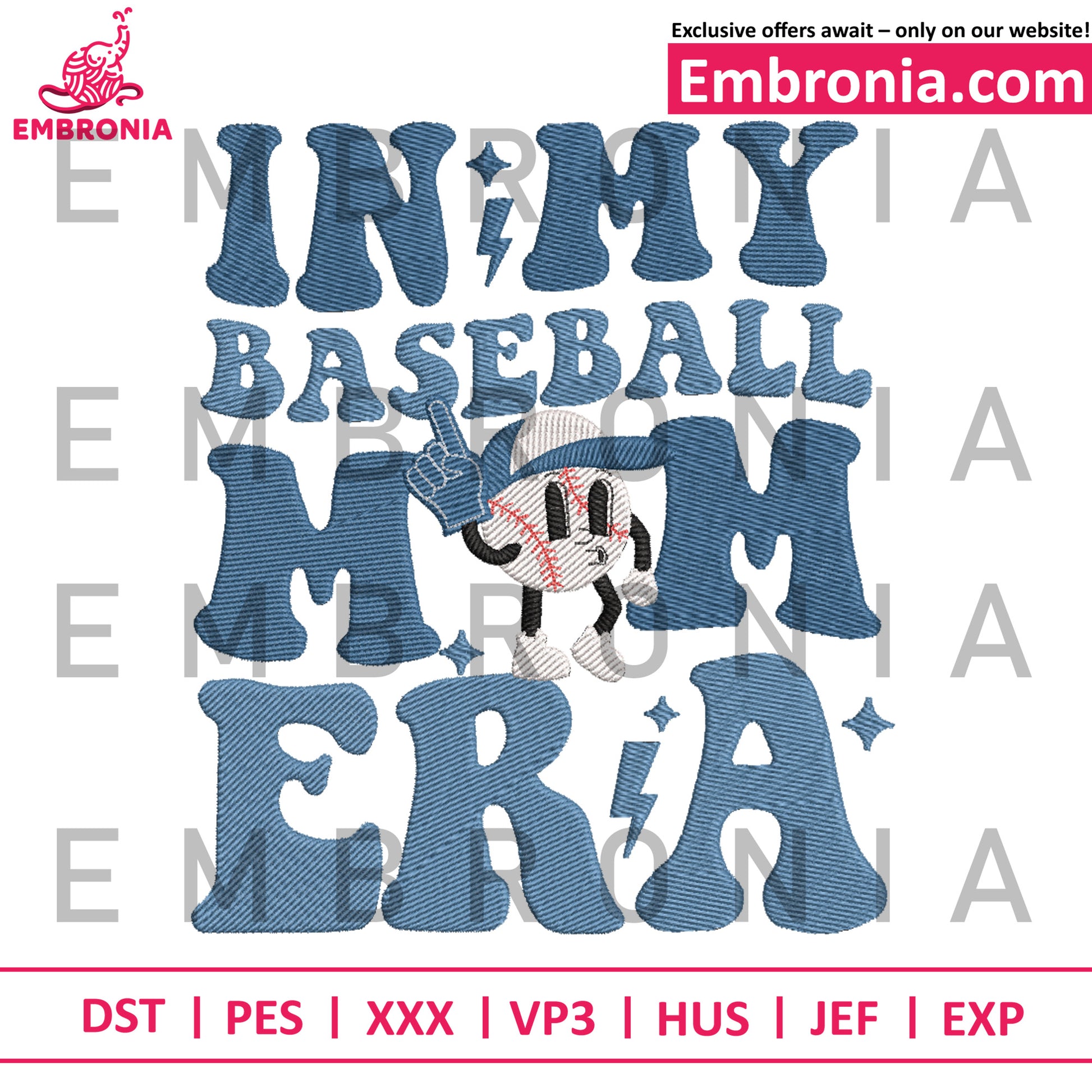 In my baseball mom era embroidery