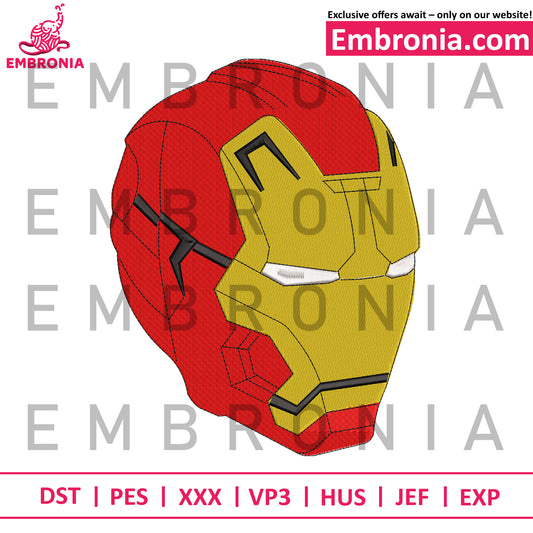 Iron Man head embroidery