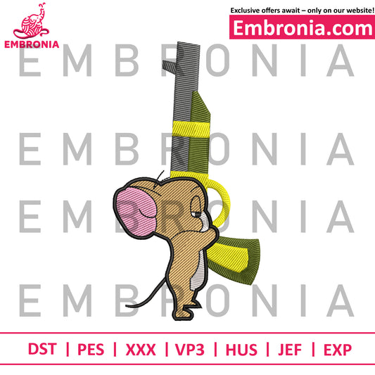 Jerry and gun embroidery