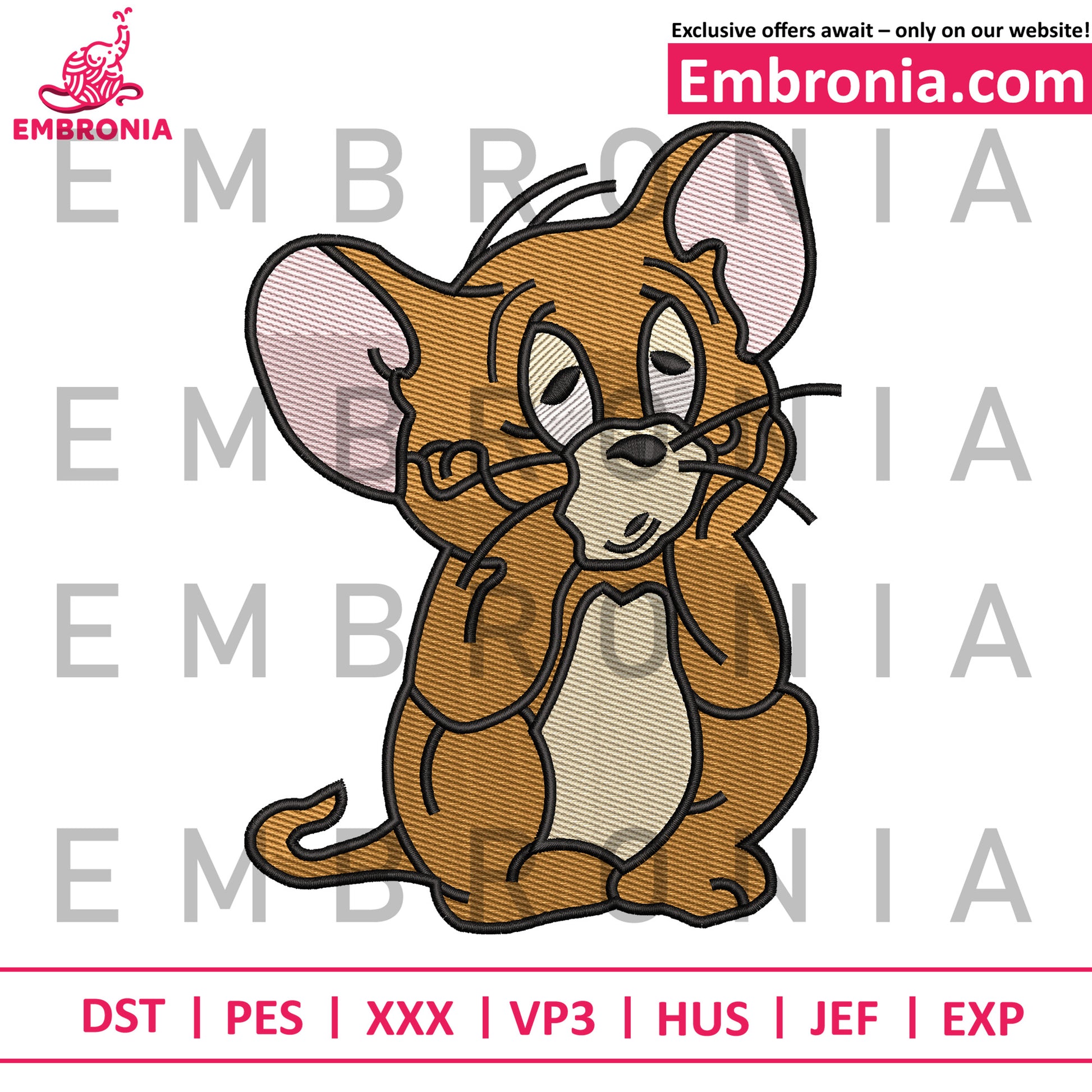 Jerry sad embroidery