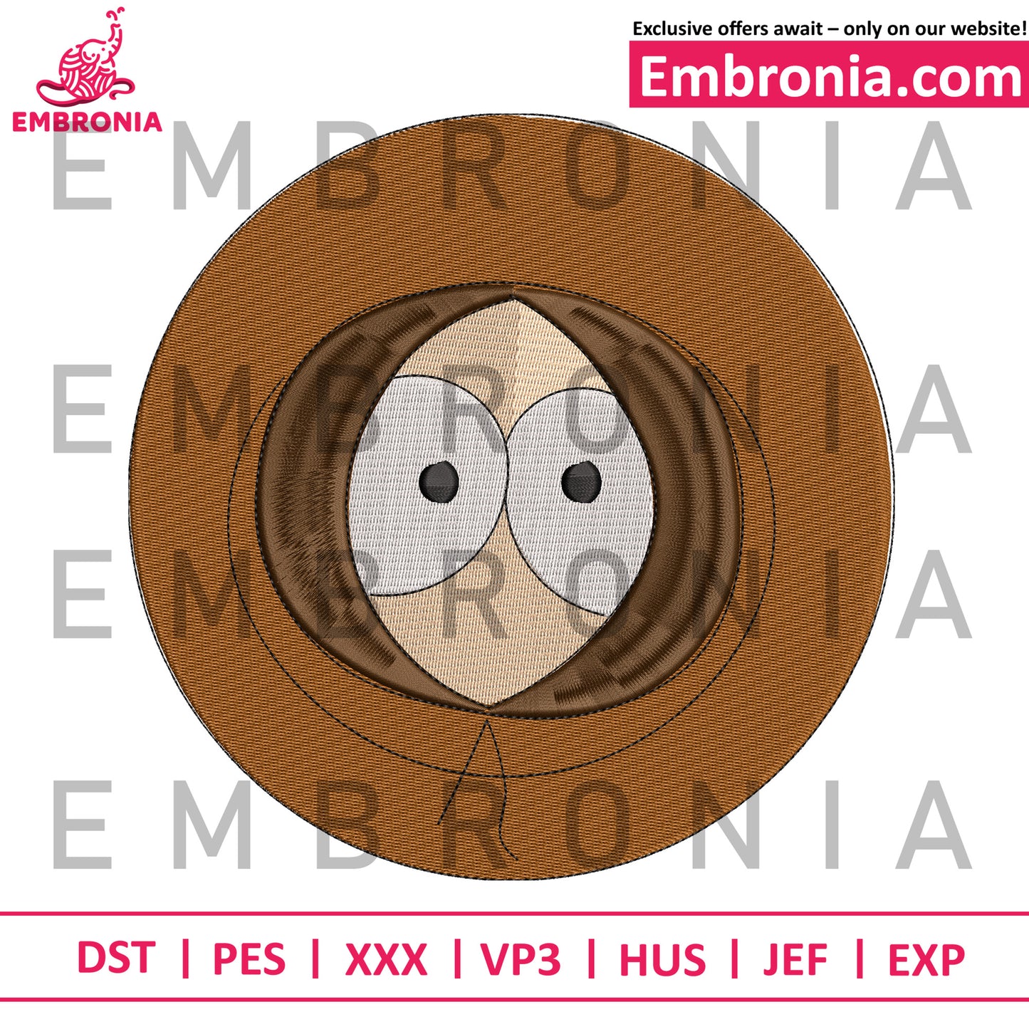 Kenny mccormick face embroidery