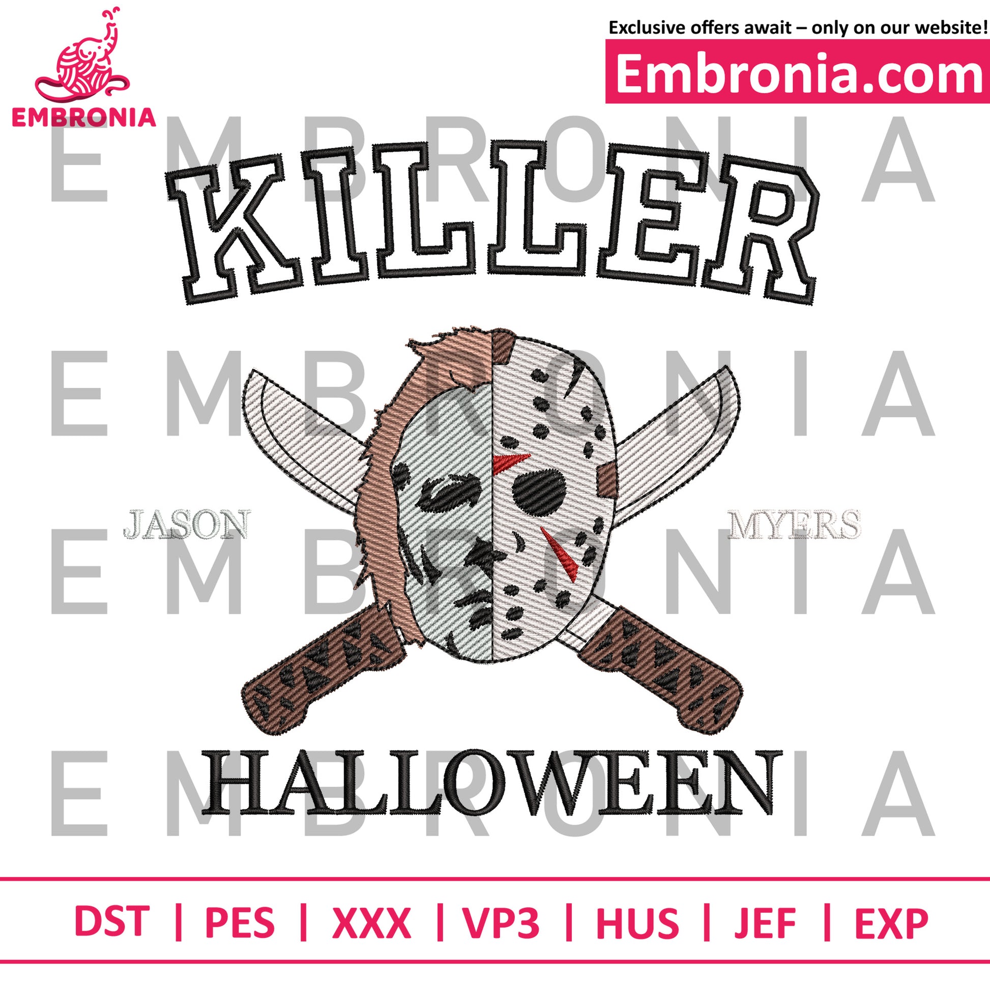 Killer jason embroidery