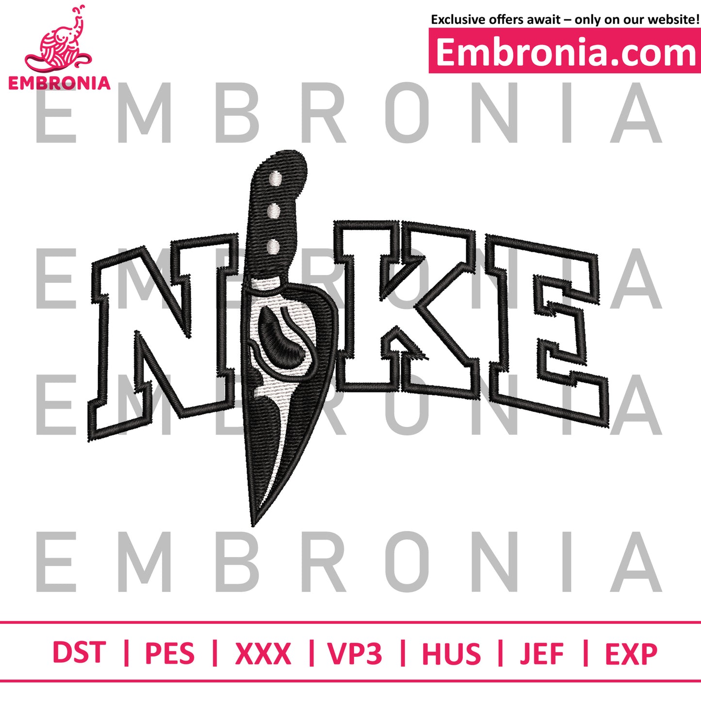 Kinfe nike embroidery design