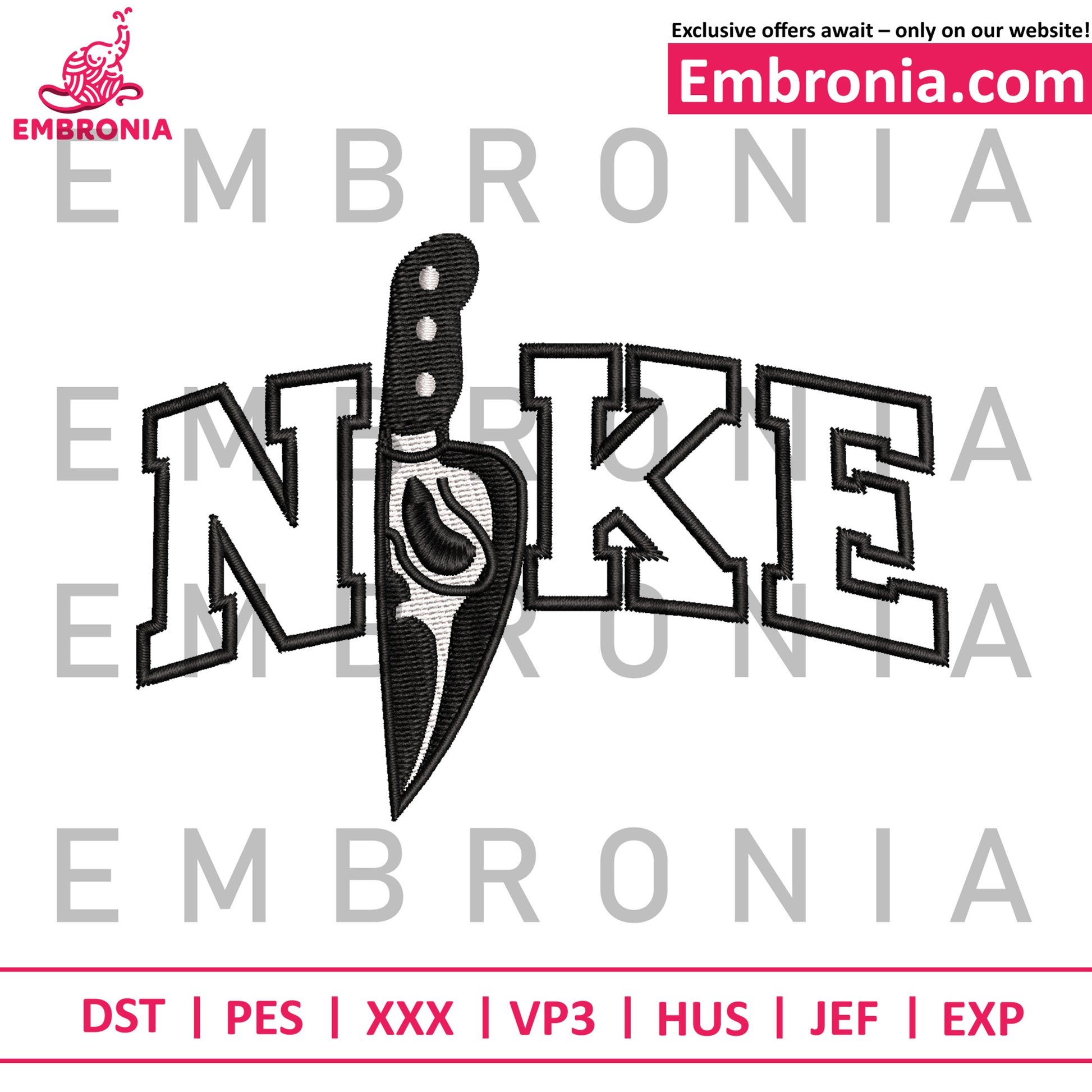 Kinfe nike embroidery design