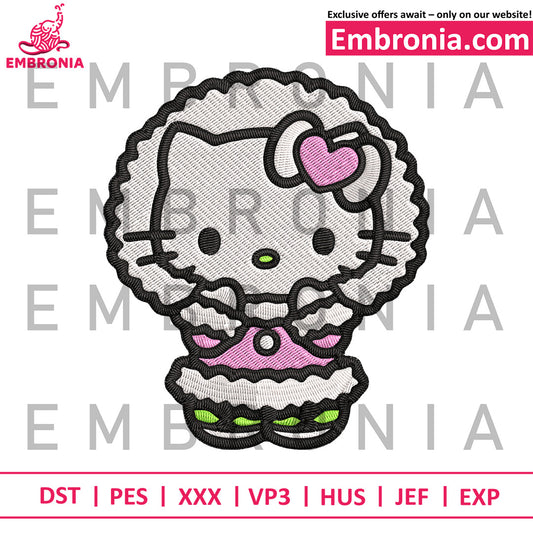 Kitty pink embroidery