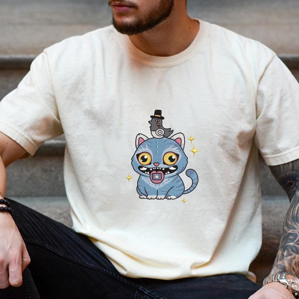 Kpop Demon Hunter Embroidery Design, Cute Bird and Tiger design