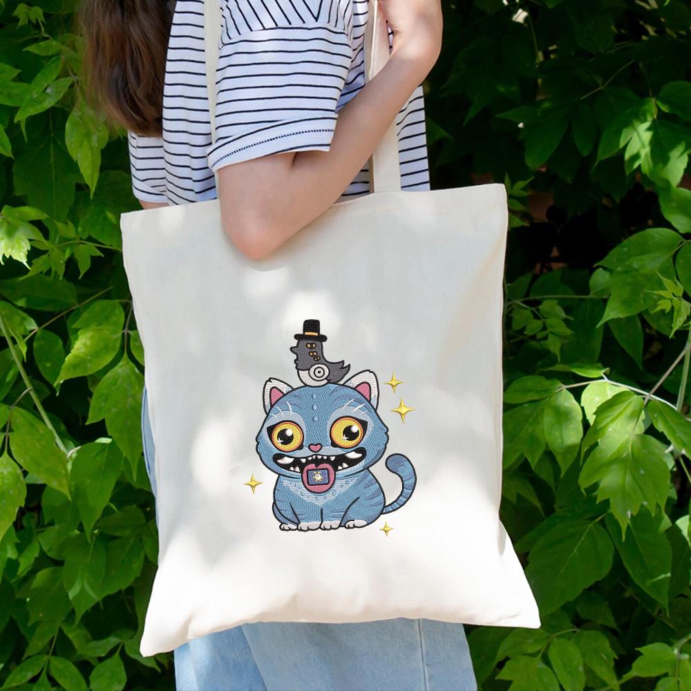 Kpop Demon Hunter Embroidery Design, Cute Bird and Tiger design