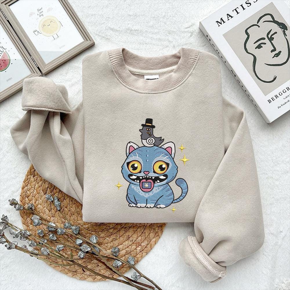 Kpop Demon Hunter Embroidery Design, Cute Bird and Tiger design