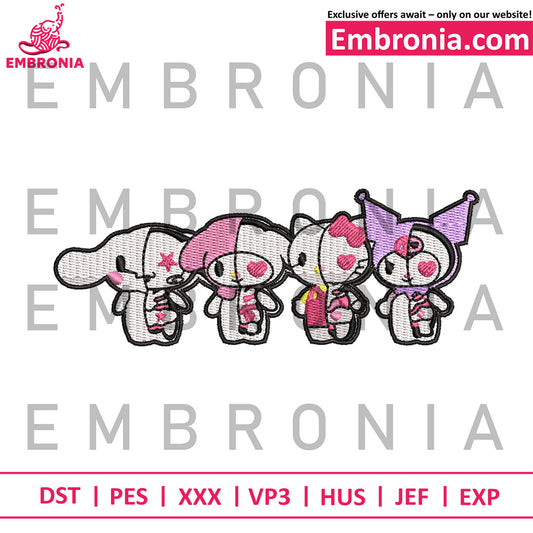 Kuromi chibi cute embroidery design