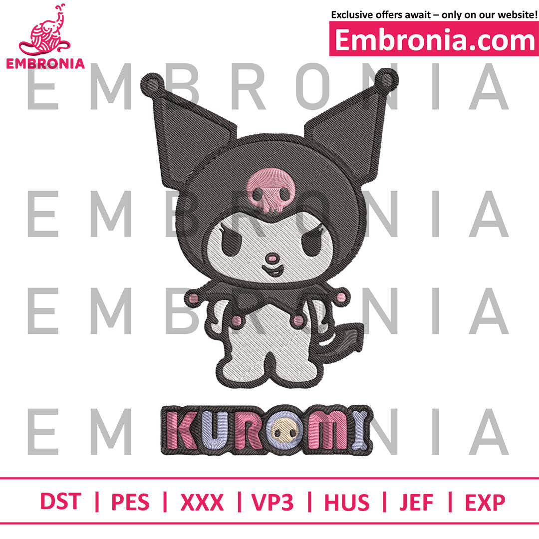 Kuromi logo embroidery design