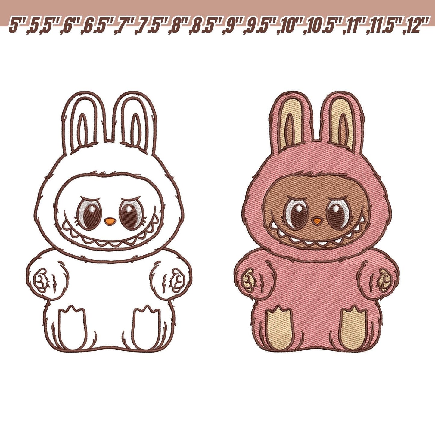 Labubu Embroidery Bundle, cute Labubu Monster Embroidery Design